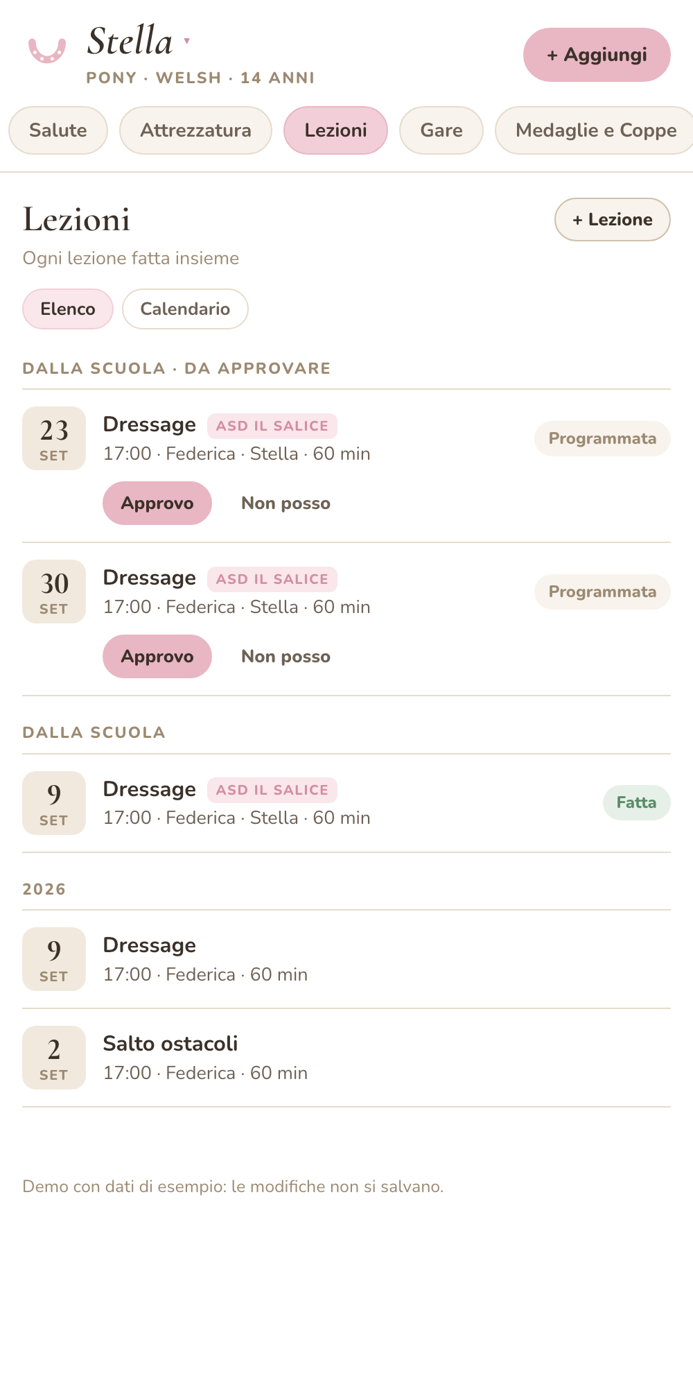 Lezioni dalla scuola da approvare