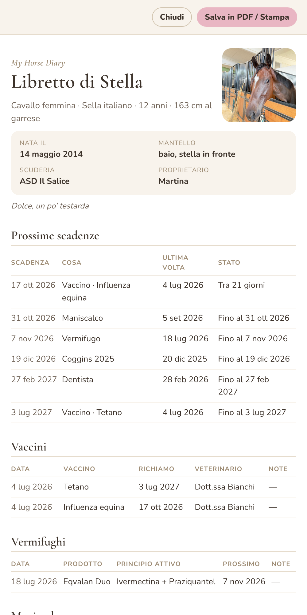 Libretto del cavallo in PDF